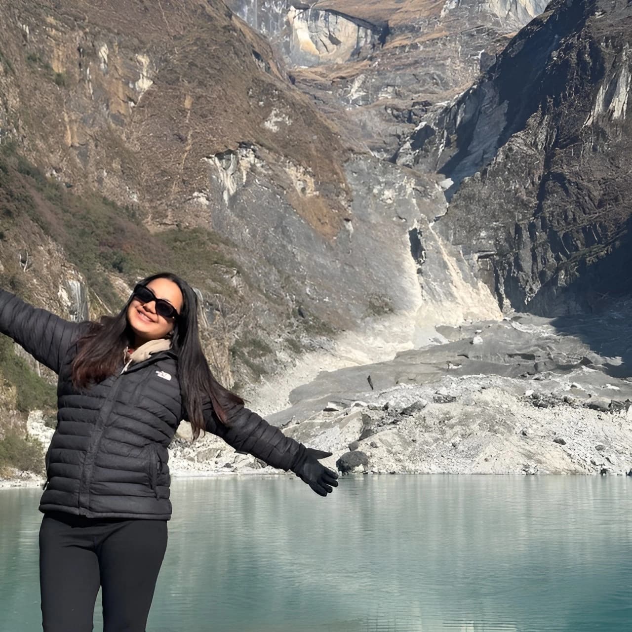 Somy Bhattarai outdoors during a challenging journey